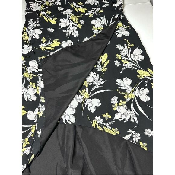 WORTHINGTON BOHEMIAN WRAP DRESS BLACK WHITE  FLUTTER SLEEVES TIE BELT SIZE XL - Picture 8 of 16